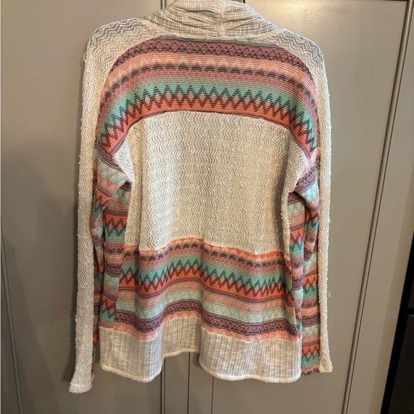 Miss Me Sweater Womens Large Open Front Southwestern with Sequins & Pockets - Picture 5 of 5